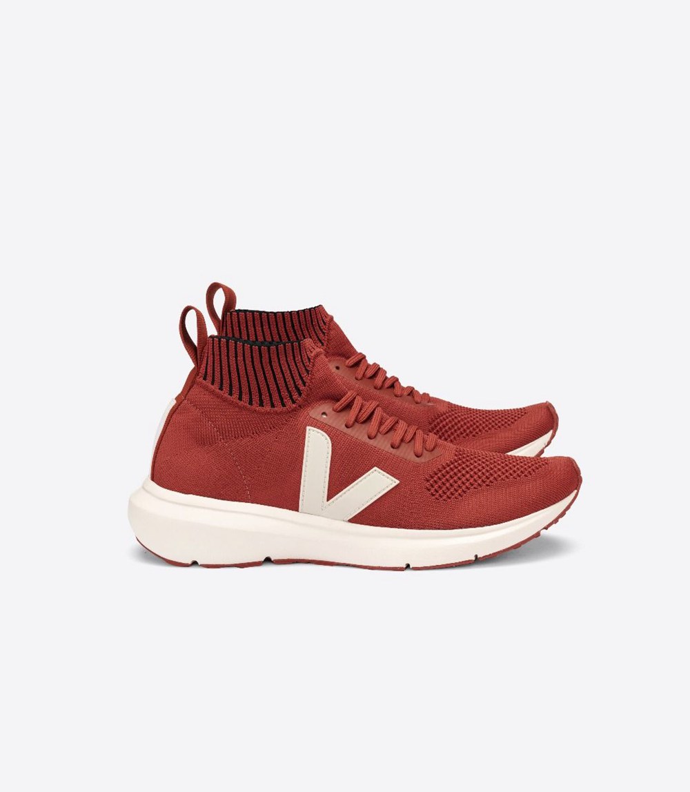 Veja Trainers Womens Red - V-knit X Rick Owens Mid - PJXK-36412